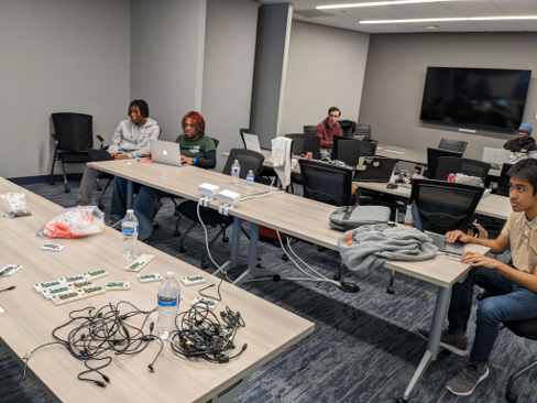 We hosted a workshop at a hackathon in Tysons, Virginia. High school students from across the DMV area, many of whom were first-time hackers, got a chance to explore robotics through a hands-on Raspberry Pi project.