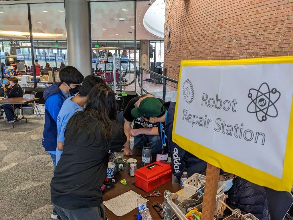 At the qualifier we hosted, we also set up a robot repair station.