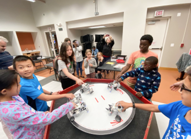 Our team organized a complimentary SuGO workshop at a local library, offering kids the chance to construct their own Lego robots from scratch. Participants engaged in a thrilling head-to-head bracket-style tournament, igniting their enthusiasm for robotics.